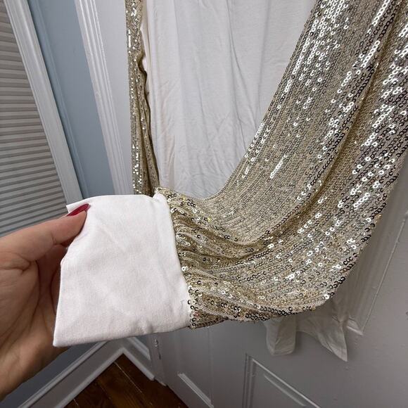 Jingle Belles Kim Gravel Sequin Sleeve White Top Womens 3X Party NWOT QVC - Picture 2 of 10